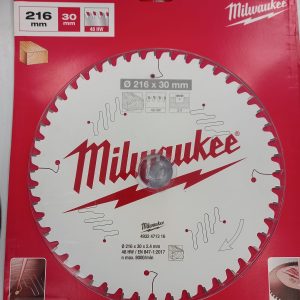 DISCO MILWAUKEE SIERRA CIRCULAR MADERA 216X30