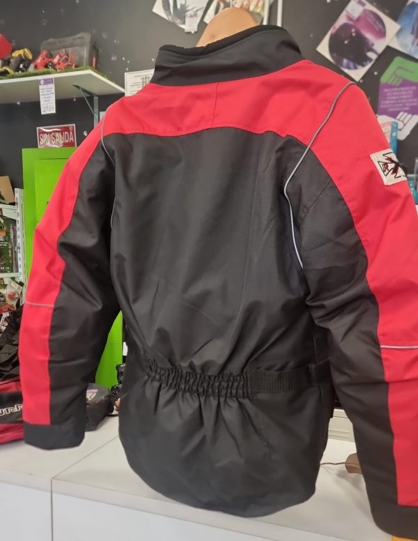 CHAQUETA MOTO NEGRO ROJO T.S - Imagen 2