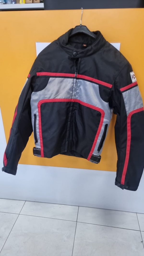 CHAQUETA MOTO RXS GRIS ROJO XS