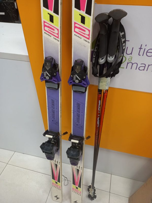 ESQUIS BLIZZARD 12 CARBON R40 185 + BASTONES - Imagen 2