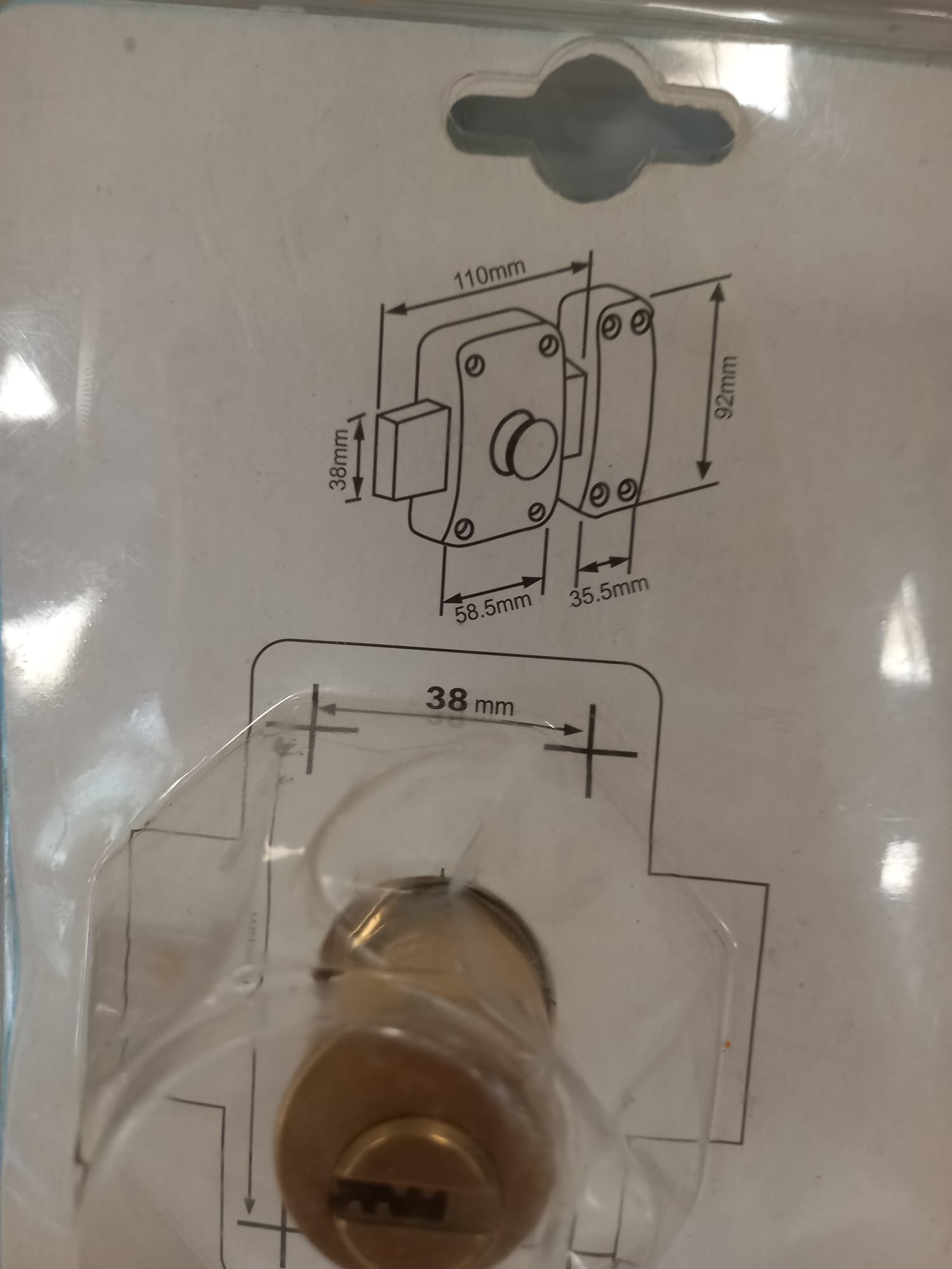 CERRADURA ANTIRROBO ANTIPERFORACION 40MM 23MM - Imagen 4