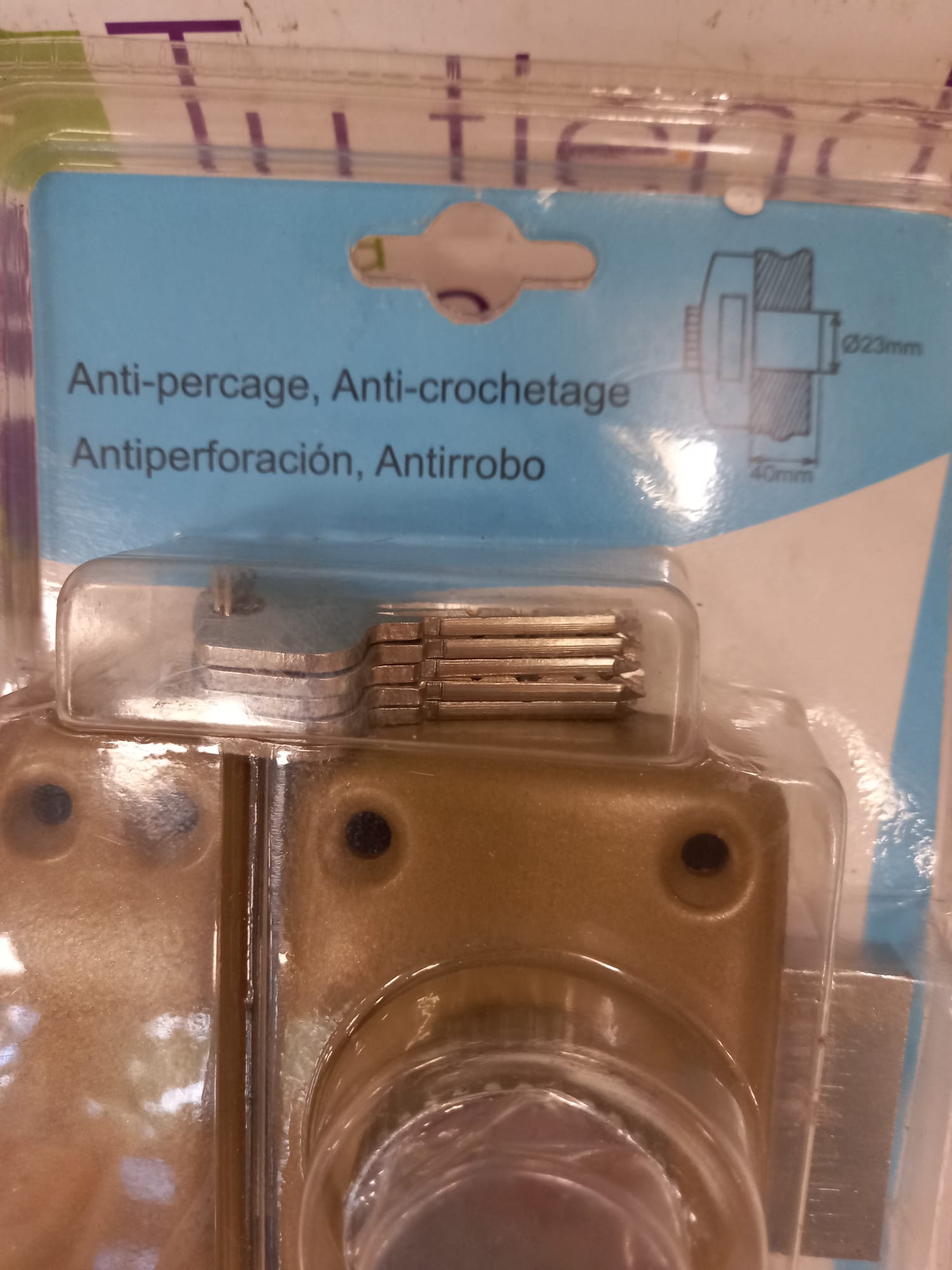 CERRADURA ANTIRROBO ANTIPERFORACION 40MM 23MM - Imagen 2