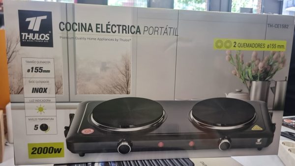 COCINA ELECTRICA 2 FUEGOS  NEGRA THCE1582 THULOS