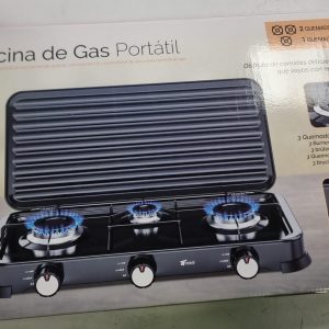 COCINA DE GAS PORTATIL 3 QUEMADORES  THGS63  THULOS