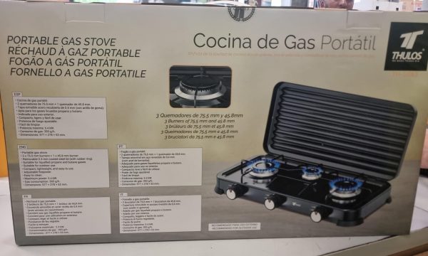 COCINA DE GAS PORTATIL 3 QUEMADORES  THGS63  THULOS - Imagen 2