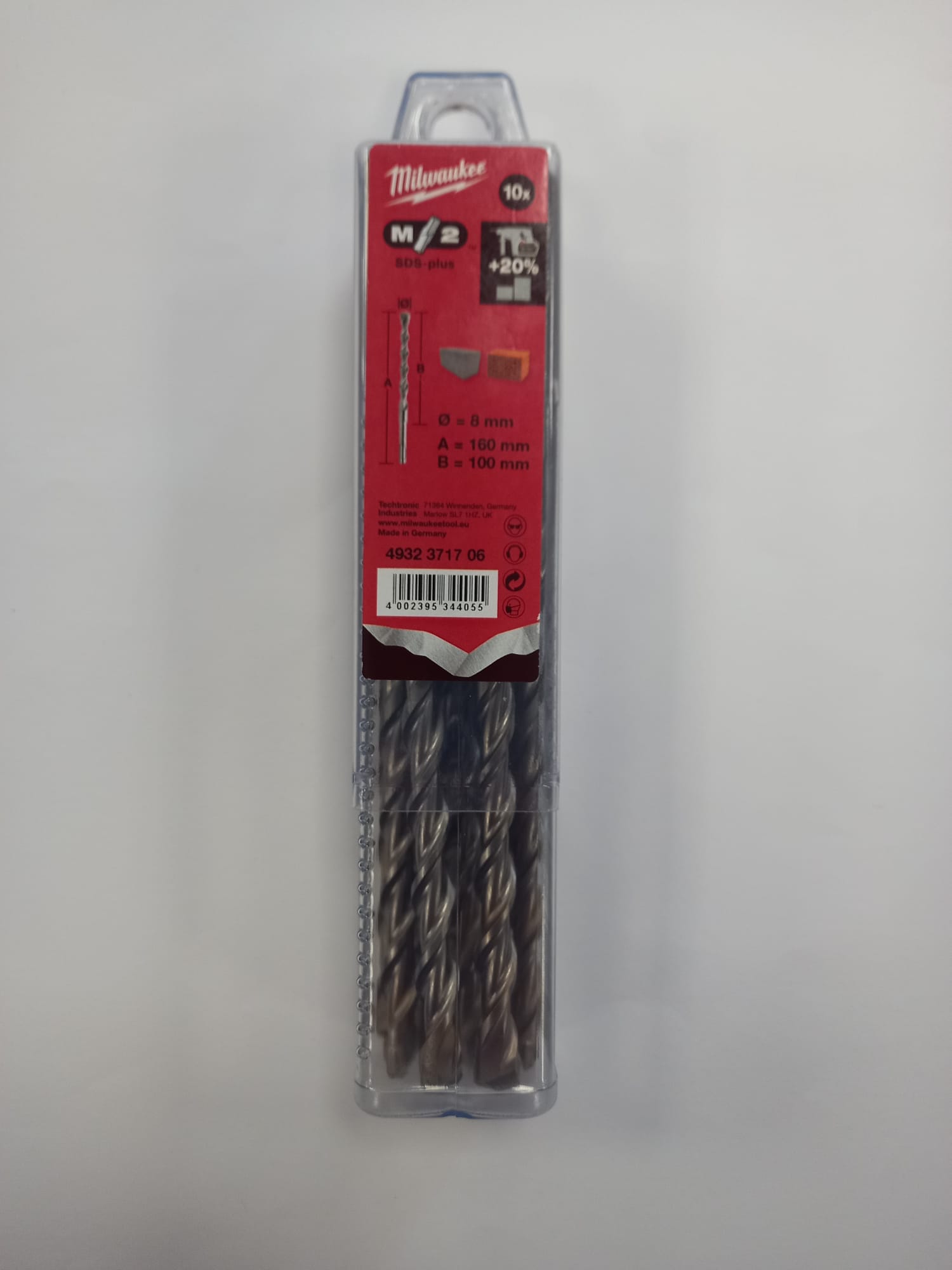 BROCAS SDS PLUS MILWAUKEE M2 8MM 160MM X10