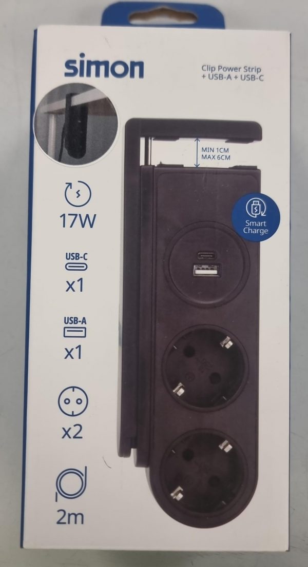 BASE MULTIPLE CON CLIP PARA FIJACION SIMON (2P + 2USB
