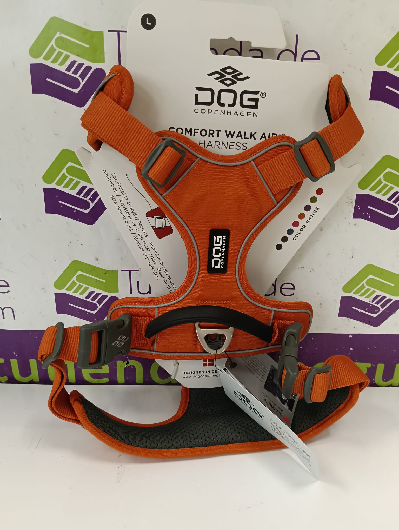 CORREA PERRO DOG COPENHAGEN T.L NARANJA