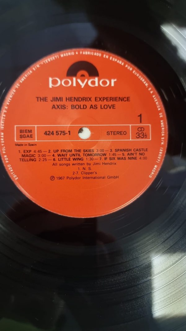 VINILO THE JIMI HENDRIX EXPERIENCE AXIS: BOLD AS LOVE 1988 - Imagen 4