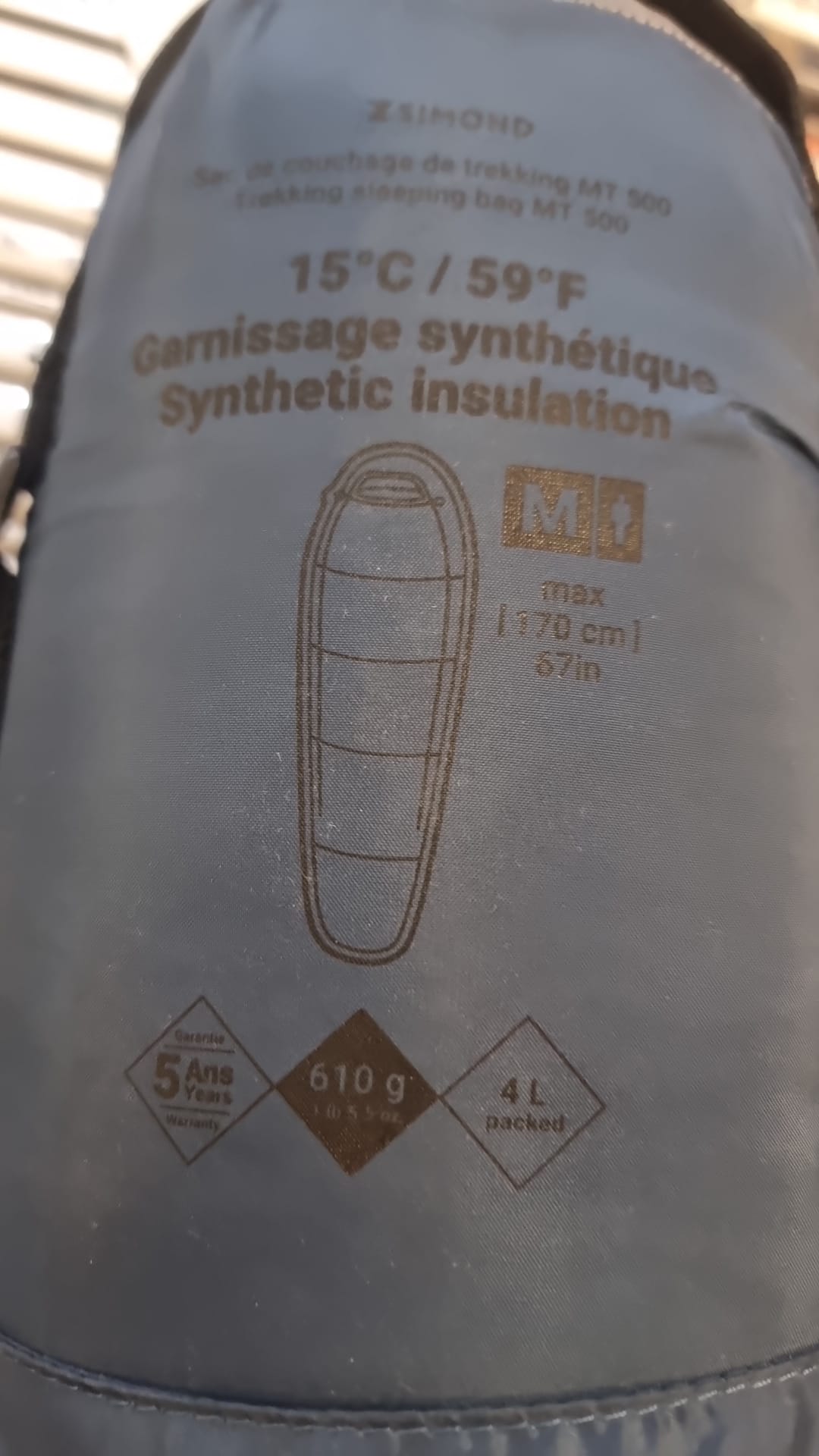 SACO DORMIR TREKKING SIMOND MT500 15ºC T.M - Imagen 2