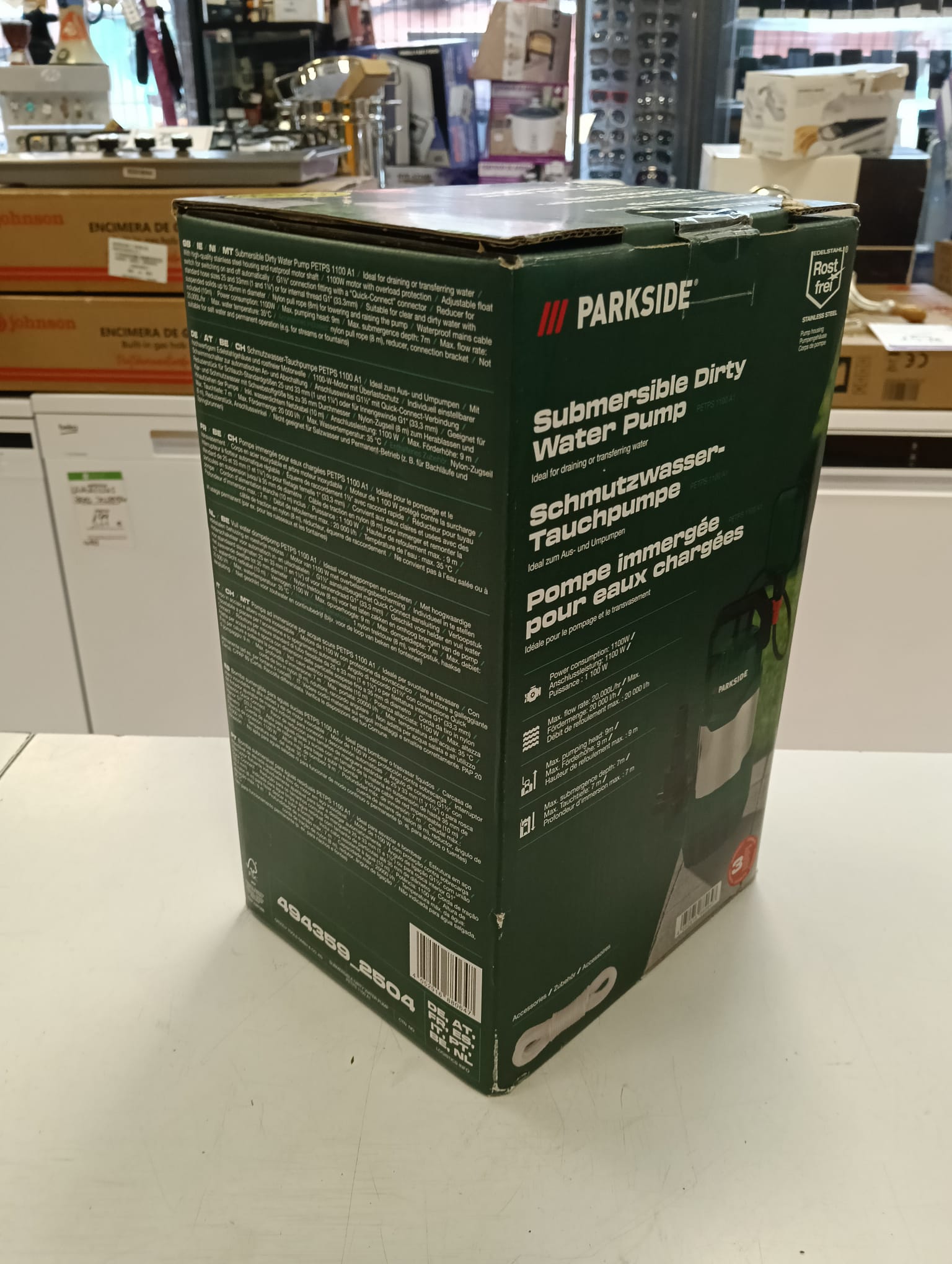 BOMBA AGUA SUMERGIBLE PARKSIDE PETPS 1100 A1 - Imagen 3