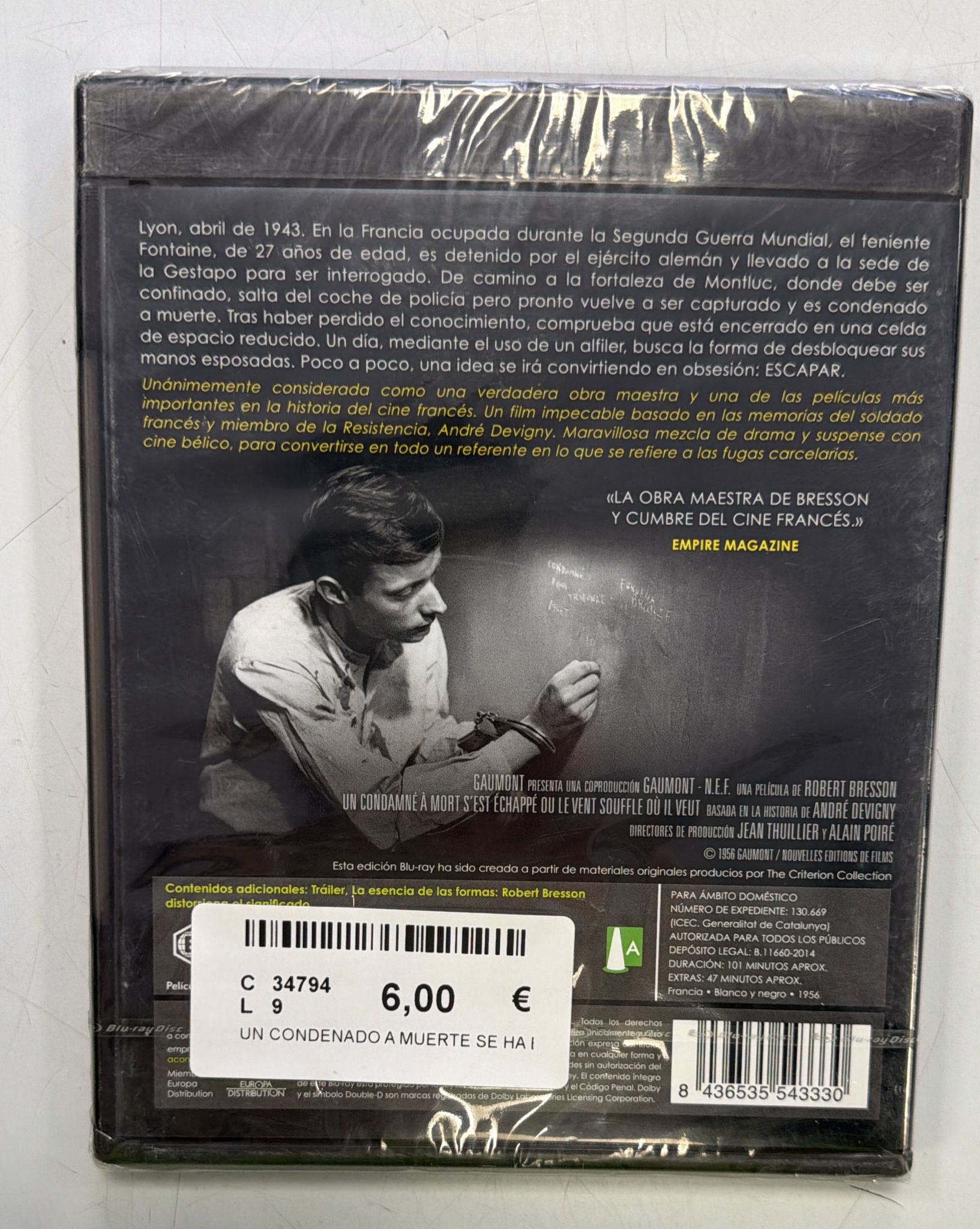 UN CONDENADO A MUERTE SE HA ESCAPADO BLURAY - Imagen 2