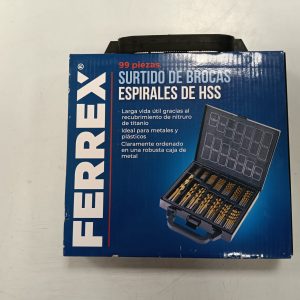 SURTIDO DE BROCAS 99 PIWZAS ESPIRALES DE HSS  FERREX