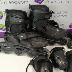 PATINES OXELO T.37,5 + PROTECCIONES + BOLSA