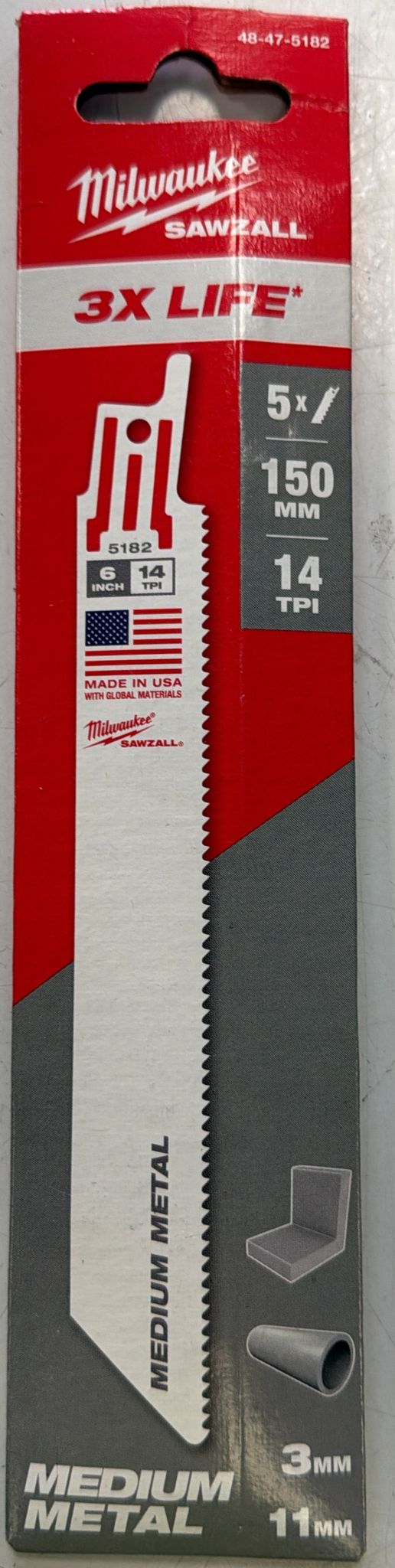 HOJA DE SABLE METAL MILWAUKEE X5 (48475182)