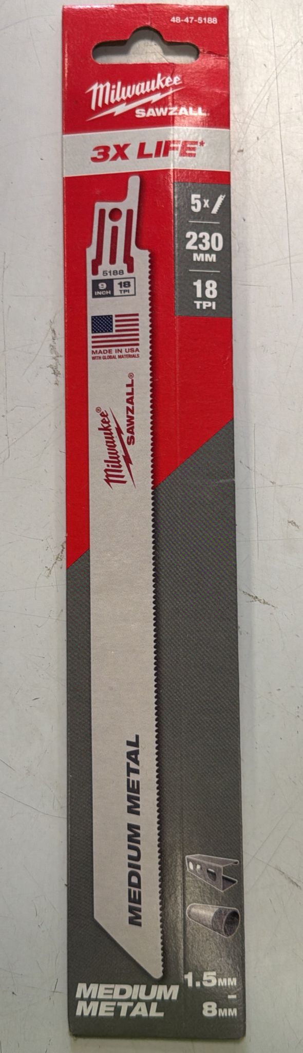 HOJA SABLE METAL MILWAUKEE X5 230MM (48-47-5188)