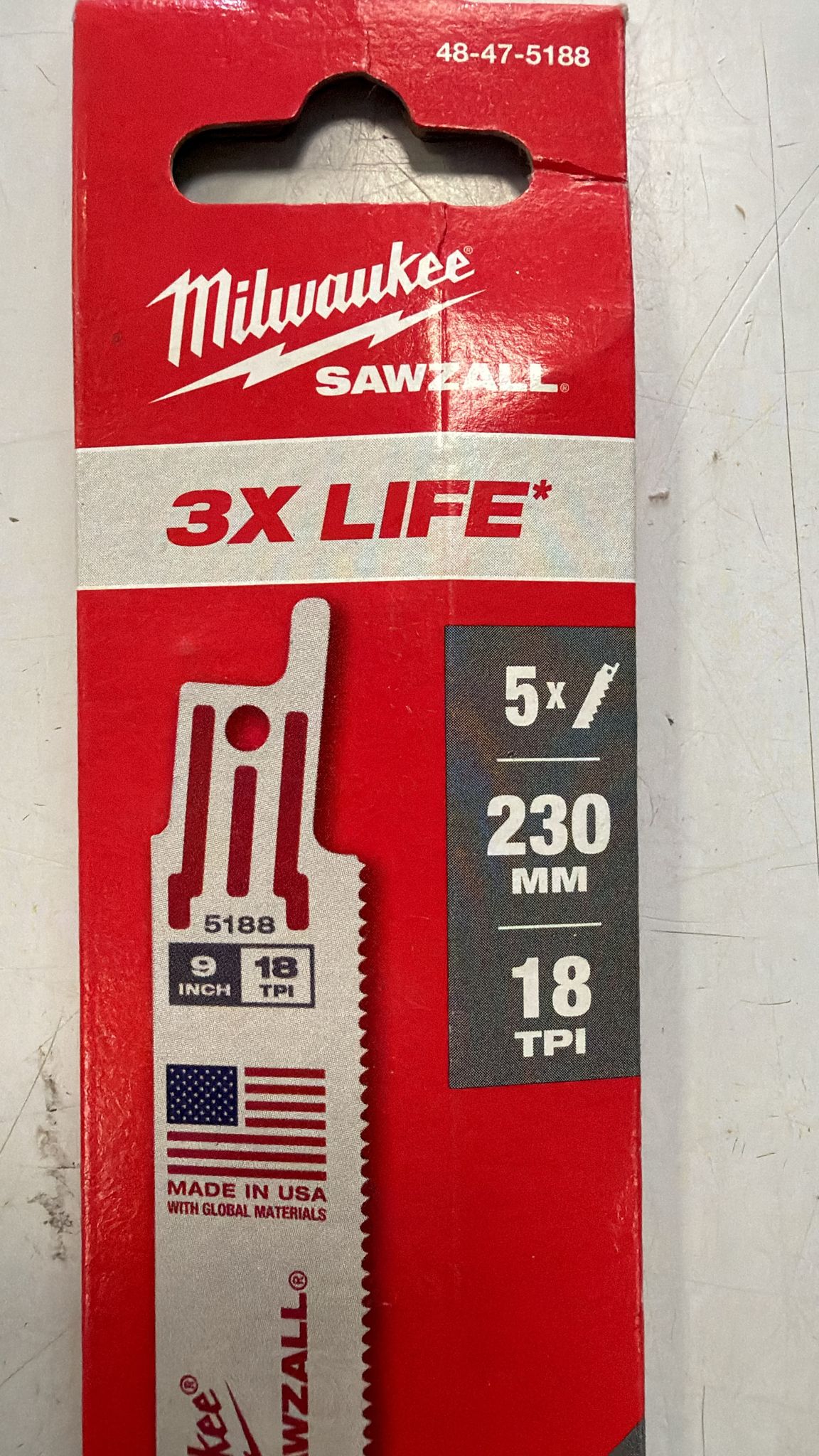 HOJA SABLE METAL MILWAUKEE X5 230MM (48-47-5188) - Imagen 2