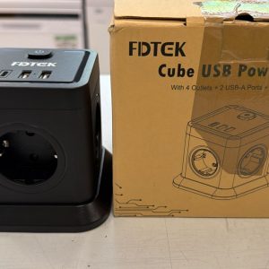 REGLETA ENCHUFE FDTEK CUBO 4 + 2 USB