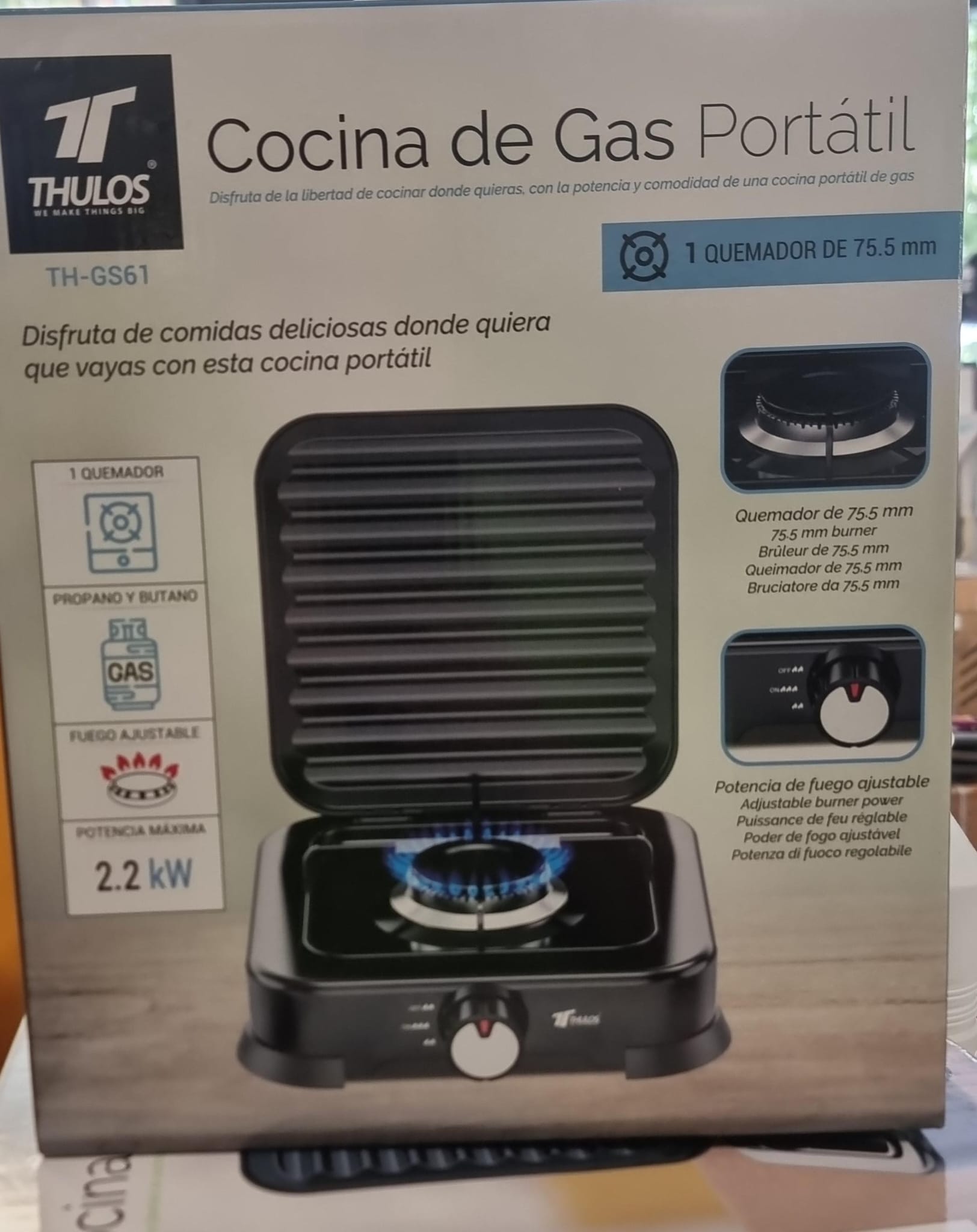COCINA GAS PORTATIL 1 QUEMADOR THGS61 THULOS