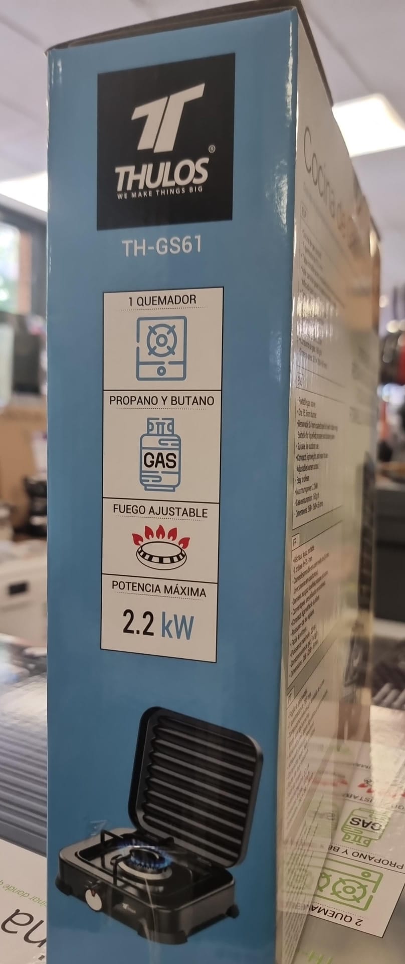 COCINA GAS PORTATIL 1 QUEMADOR THGS61 THULOS - Imagen 2