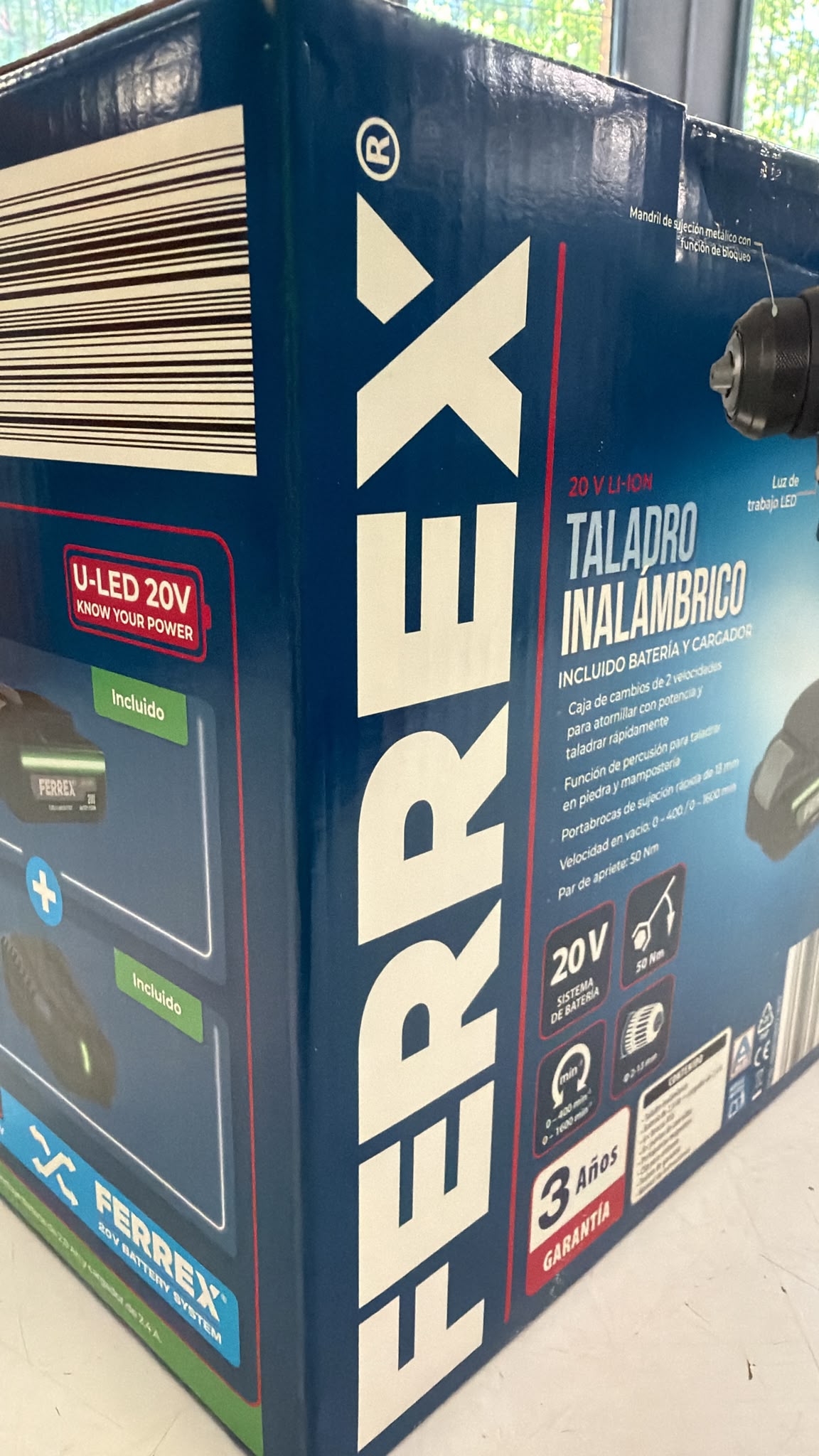 TALADRO ATORNILLADOR FERREX + BATERIA 20V - Imagen 4