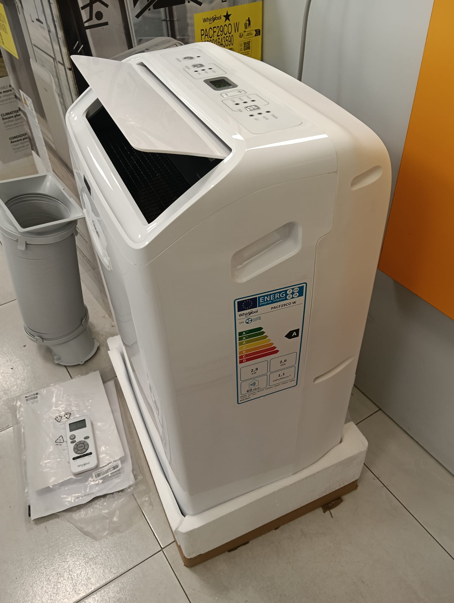 AIRE ACONDICIONADO PORTATIL WHIRPOOL PACF29CO W 9000 BTU - Imagen 3