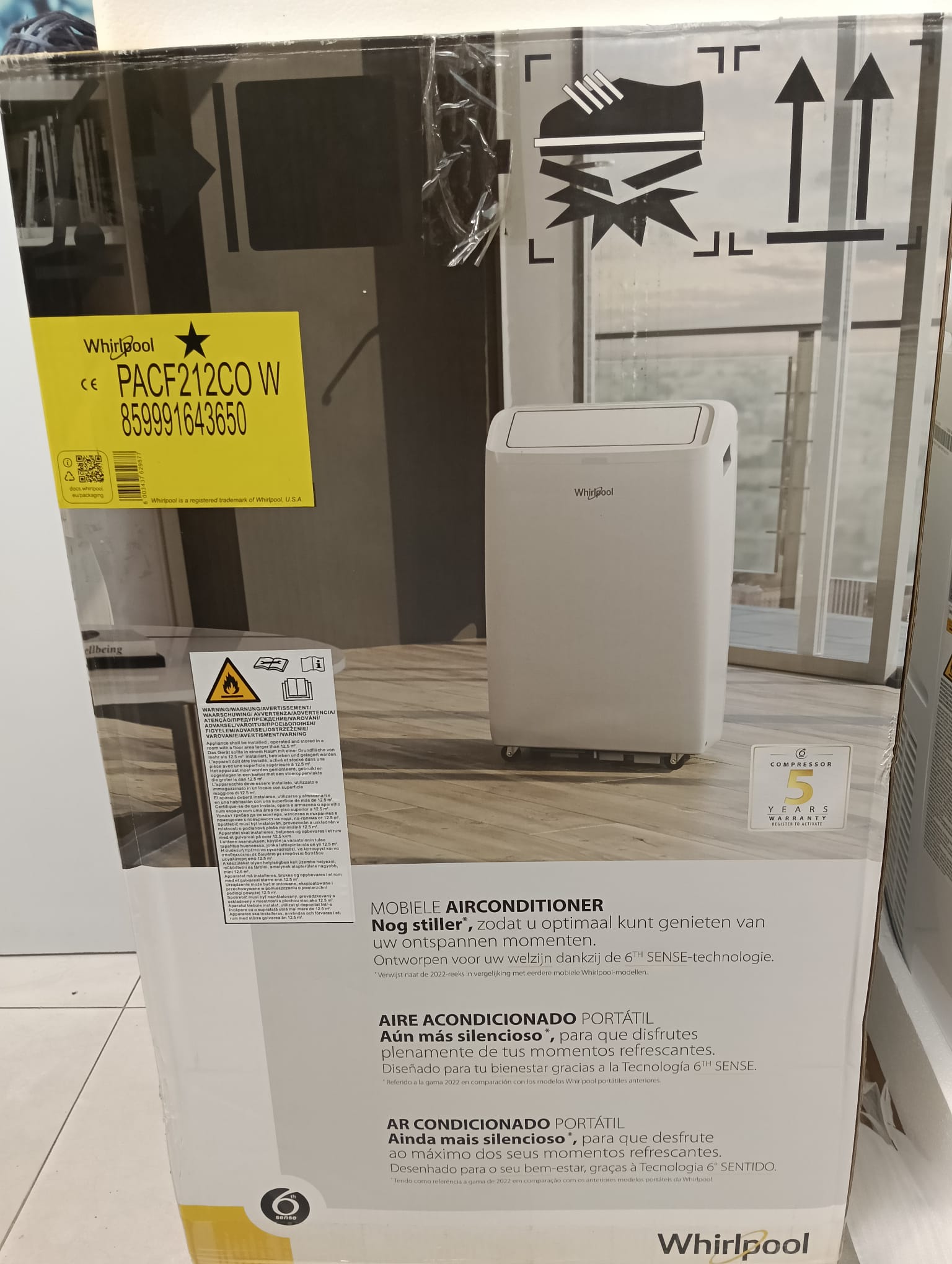 AIRE ACONDICIONADO PORTATIL WHIRLPOOL PACF212CO W 12000 BTU - Imagen 4