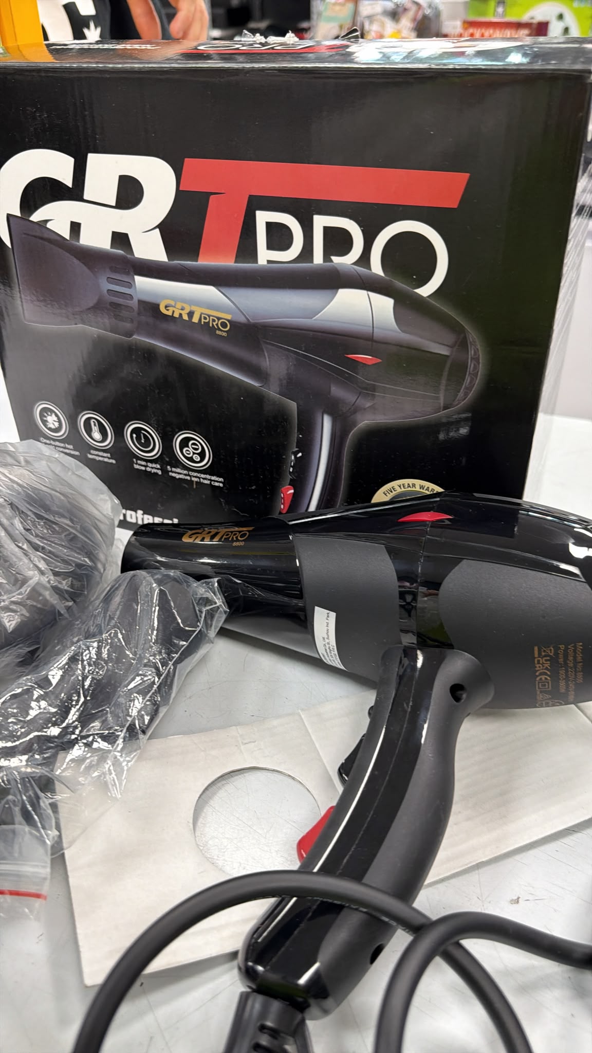 SECADOR PELO GRT PRO 8800 PROFESIONAL 3500W - Imagen 4