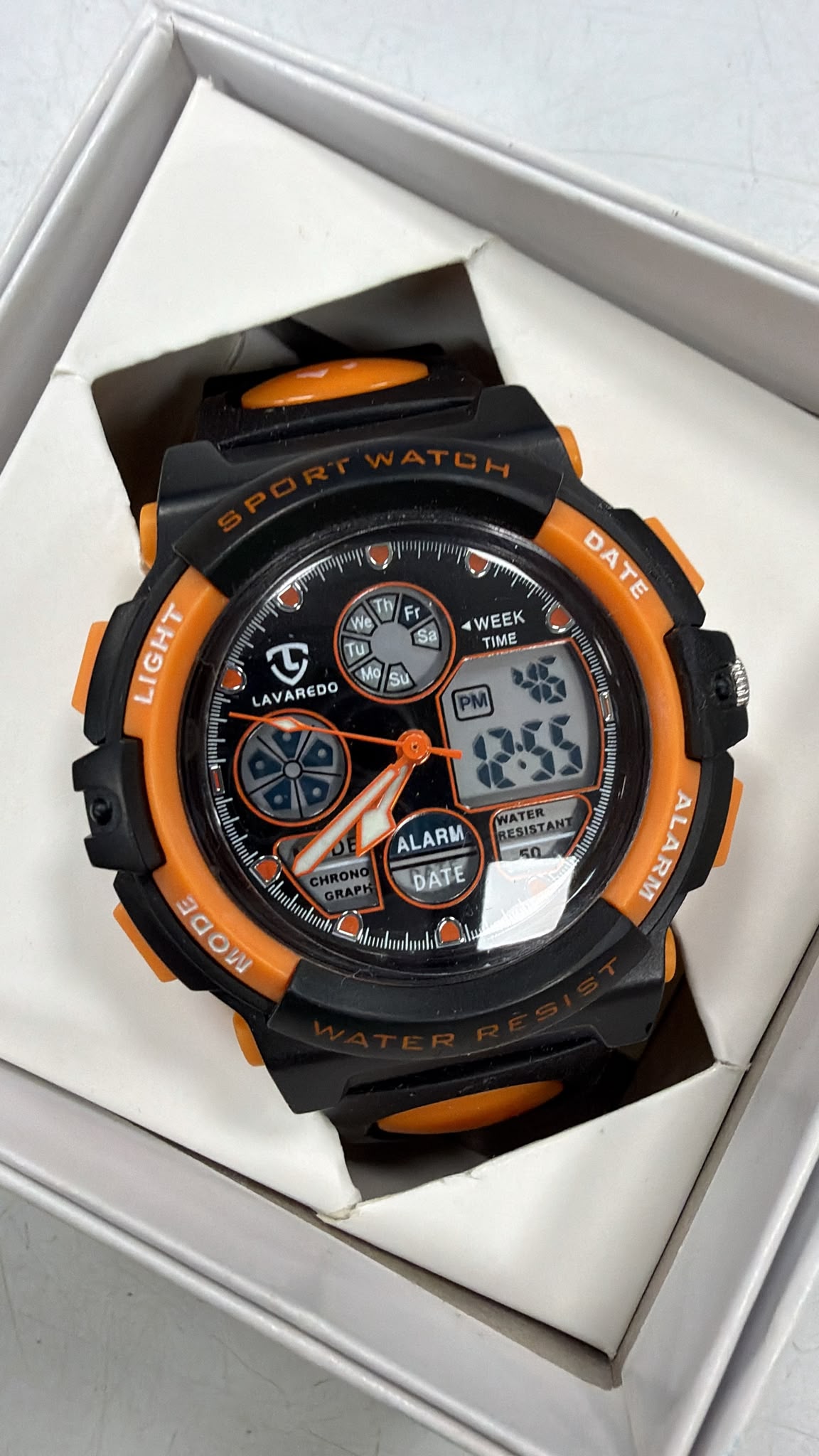 RELOJ NIÑO NARANJA NEGRO - Imagen 2