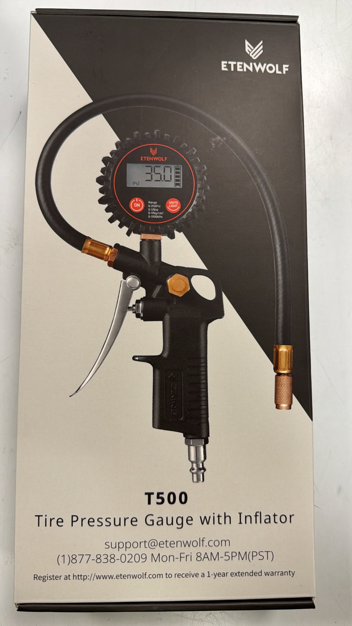 INFLADOR CON MANOMETRO ETENWOLF T500