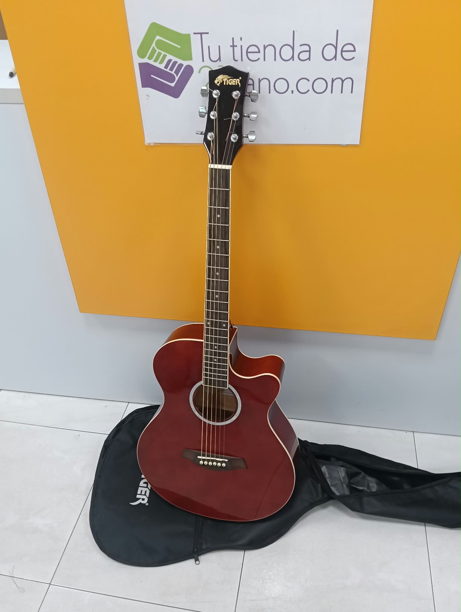 GUITARRA ELECTRO ACUSTICA TIGER ACG-4BL + FUNDA
